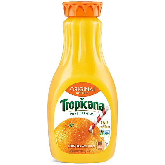 Tropicana Orange Juice Pure Premium No Pulp Original Chilled - 52 Fl. Oz.
