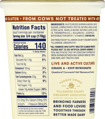 Tillamook Good & Creamy Vanilla Bean Low-Fat Yogurt Tub - 32 Oz - Image 8