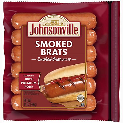 Johnsonville Brats Smoked Bratwurst Fully Cooked 6 Links - 14 Oz - Image 2
