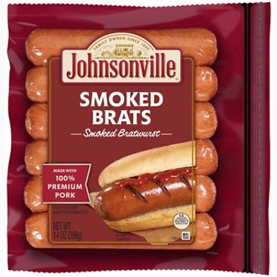 Johnsonville Brats Smoked Bratwurst Fully Cooked 6 Links - 14 Oz