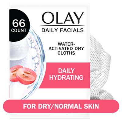 Olay Daily Facials Dry Cloths Water Activated - 66 Count