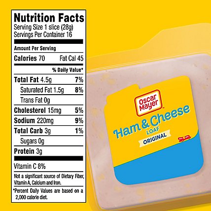 Oscar Mayer Ham & Cheese Loaf Lunch Meat with Real Kraft Cheese Pack - 16 Oz - Image 6