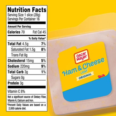 Oscar Mayer Ham & Cheese Meat Loaf Deli Lunch Meat with Real Kraft Cheese - 16 Oz - Image 7