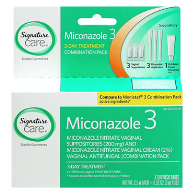 Signature Select/Care Vaginal Antigungal Pack Suppositories + Cream Miconazole 3 Day Treatment - Each - Image 4