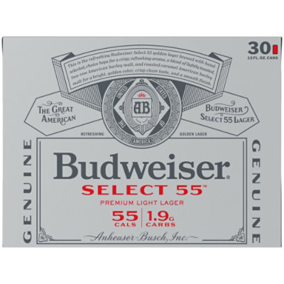 Budweiser Select 55 Light Beer In Cans - 30-12 Fl. Oz. - Image 3