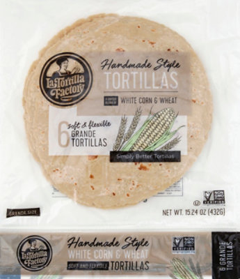 La Tortilla Factory Tortillas Corn White Grande Bag 6 Count - 15.24 Oz - Image 2