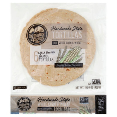 La Tortilla Factory Tortillas Corn White Grande Bag 6 Count - 15.24 Oz - Image 1