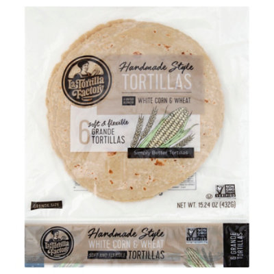 La Tortilla Factory Tortillas Corn White Grande Bag 6 Count - 15.24 Oz