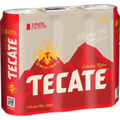 Tecate Original Mexican Lager Beer Cans - 3-24 Fl. Oz. - Image 1