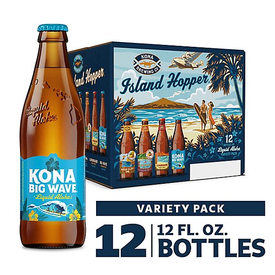 Kona Island Hopper Beer Variety Pack Bottles - 12-12 Fl. Oz.