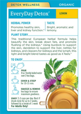 Traditional Medicinals Organic EveryDay Detox Lemon Herbal Tea Bags - 16 Count - Image 4