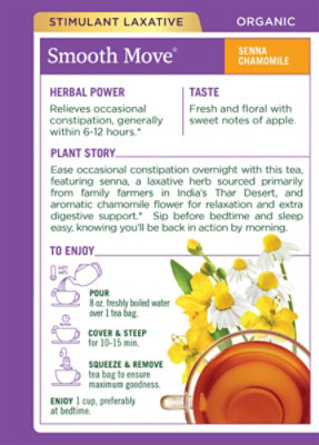 Traditional Medicinals Organic Smooth Move Chamomile Herbal Laxative Tea Bags - 16 Count - Image 3