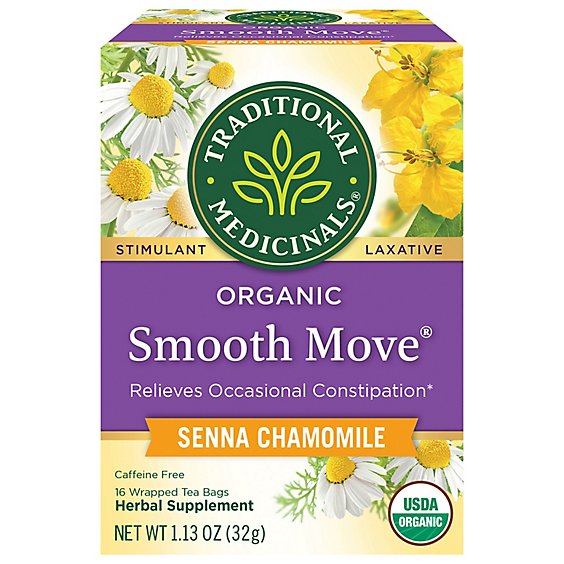 Traditional Medicinals Organic Smooth Move Chamomile Herbal Laxative Tea Bags - 16 Count