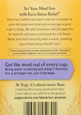 Yogi Herbal Supplement Tea Kava Stress Relief 16 Count - 1.27 Oz - Image 6