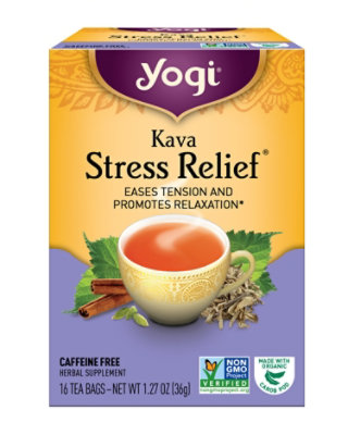 Yogi Herbal Supplement Tea Kava Stress Relief 16 Count - 1.27 Oz - Image 1