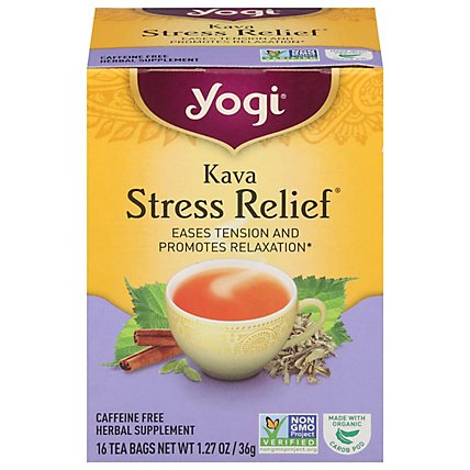 Yogi Herbal Supplement Tea Kava Stress Relief 16 Count - 1.27 Oz - Image 1