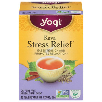 Yogi Herbal Supplement Tea Kava Stress Relief 16 Count - 1.27 Oz
