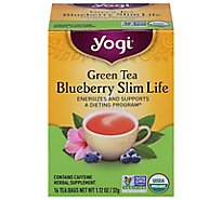 Yogi Herbal Supplement Tea Green Tea Blueberry Slim Life 16 Count - 1.12 Oz