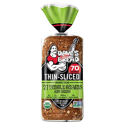Daves Killer Bread 21 Whole Grains & Seeds Thin-Sliced Whole Grain Organic Bread - 20.5 Oz - Image 3
