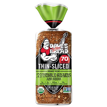Daves Killer Bread 21 Whole Grains & Seeds Thin-Sliced Whole Grain Organic Bread - 20.5 Oz - Image 2