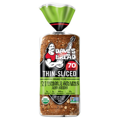 Daves Killer Bread 21 Whole Grains & Seeds Thin-Sliced Whole Grain Organic Bread - 20.5 Oz
