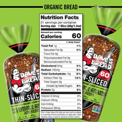 Daves Killer Bread 21 Whole Grains & Seeds Thin-Sliced Whole Grain Organic Bread - 20.5 Oz - Image 5