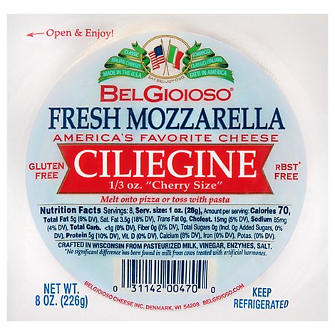 BelGioioso Fresh Mozzarella Cheese Ciliegine Ball - 8 Oz