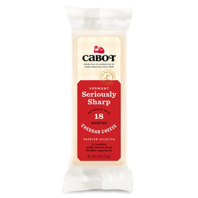 Cabot Creamery Cheese Seriously Sharp White Parchment - 8 Oz