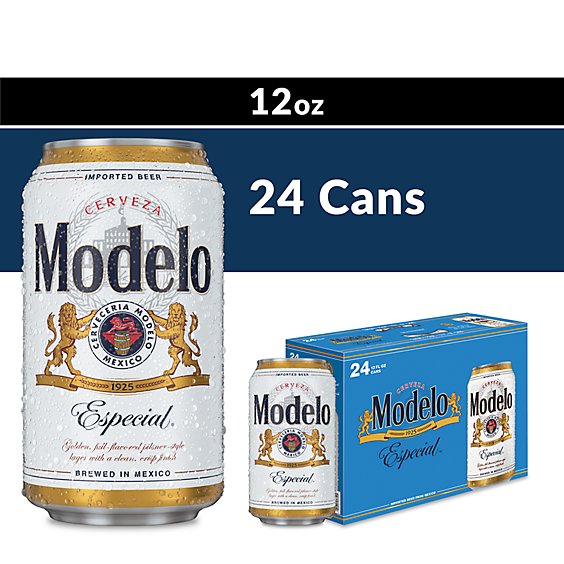Modelo Especial Mexican Lager Beer Cans 4.4% ABV - 24-12 Fl. Oz.