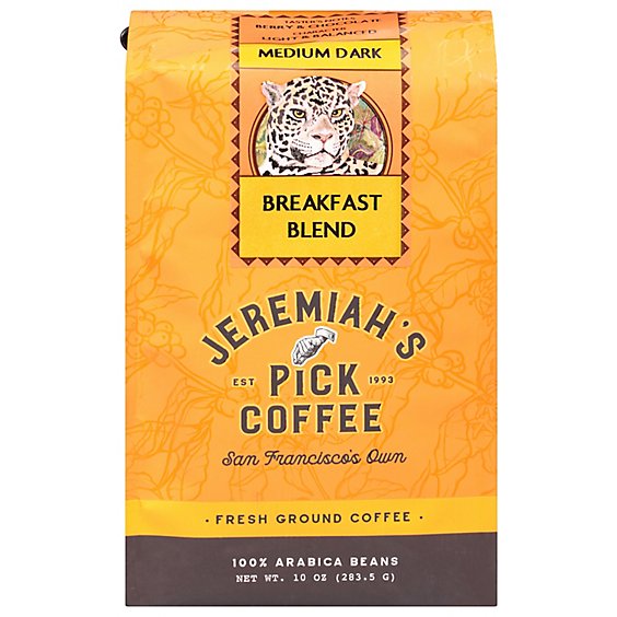 Jeremiahs Pick Coffee Ground Dark Roast Breakfast Blend - 10 Oz