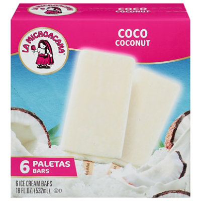 La Michoacana ice Cream Bars Coconut 6 Count - 18 Fl. Oz. - Image 2