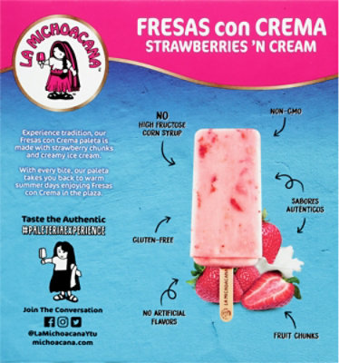 La Michoacana Bars Strawberry - 6 Count - Image 6