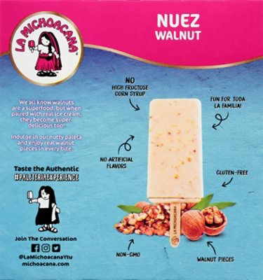 La Michoacana Walnut Nuez Paletas Ice Cream Bars - 6-3 Fl. Oz. - Image 6