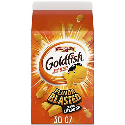 Goldfish Crackers Baked Snack Flavor Blasted Xtra Cheddar Carton Bulk - 30 Oz - Image 2
