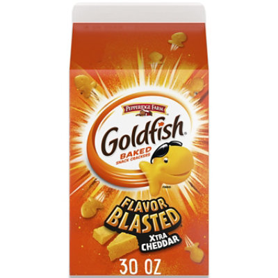 Goldfish Crackers Baked Snack Flavor Blasted Xtra Cheddar Carton Bulk - 30 Oz