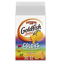 Pepperidge Farm Goldfish Crackers Baked Snack Colors Cheddar Carton Bulk - 30 Oz - Image 2