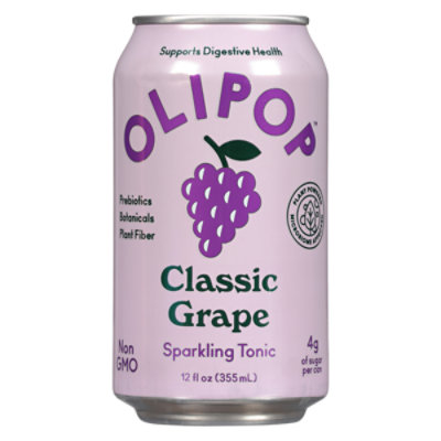 OLIPOP Classic Grape Prebiotic Soda Can - 12 Fl. Oz. - Image 1