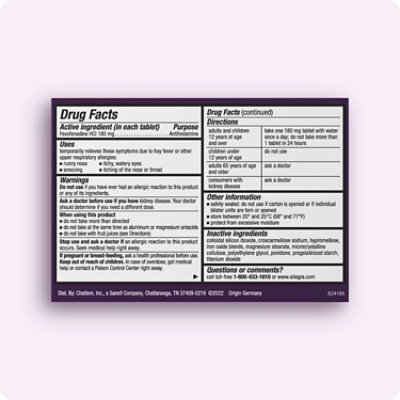 Allegra Adult 24HR Non-Drowsy Antihistamine Allergy Tablets - 15 Count - Image 2