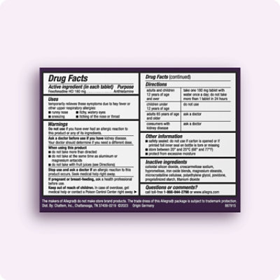 Allegra Adult 24HR Non-Drowsy Antihistamine Allergy Tablets - 30 Count - Image 2