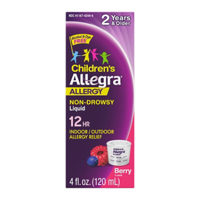 Allegra Childrens Allergy Antihistamine Liquid 12 Hour 30mg Non-Drowsy Berry - 4 Fl. Oz. - Image 2