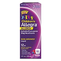 Allegra Childrens Allergy Antihistamine Liquid 12 Hour 30mg Non-Drowsy Berry - 4 Fl. Oz. - Image 1