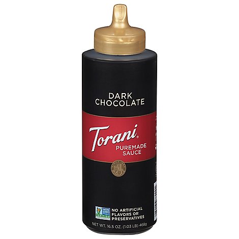 Torani Sauce Authentic Coffeehouse Flavor Chocolate Dark - 16.5 Oz
