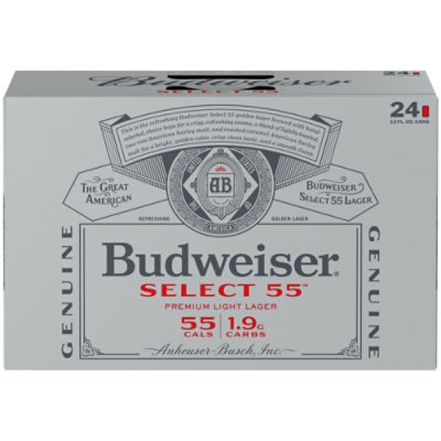 Budweiser Select 55 Light Beer 2.4% ABV In Cans - 24-12 Fl. Oz. - Image 1