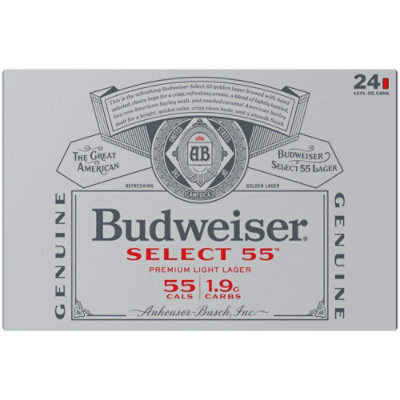 Budweiser Select 55 Light Beer 2.4% ABV In Cans - 24-12 Fl. Oz. - Image 3