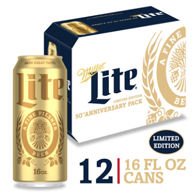 Miller Lite American Style Light Lager Beer 4.2% ABV Cans - 12-16 Fl. Oz. - Image 1