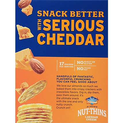 Blue Diamond Nut Thins Cracker Snacks Almond Nut & Rice Cheddar Cheese - 4.25 Oz - Image 6