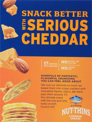 Blue Diamond Nut Thins Cracker Snacks Almond Nut & Rice Cheddar Cheese - 4.25 Oz - Image 6