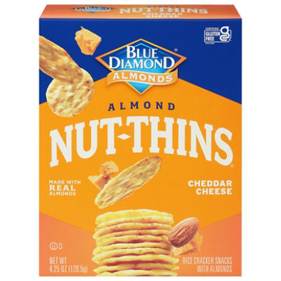 Blue Diamond Nut Thins Cracker Snacks Almond Nut & Rice Cheddar Cheese ...