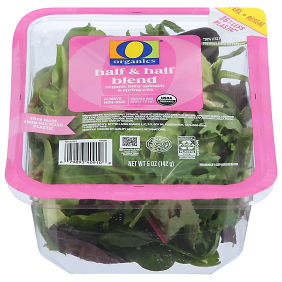 O Organics Organic Half & Half Blend Spring Mix & Baby Spinach - 5 Oz