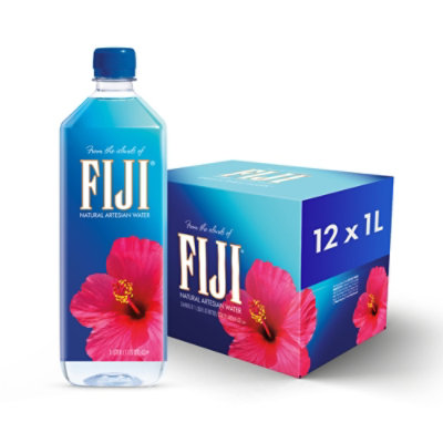 FIJI Natural Artesian Bottled Water 12 Count Singles - 33.8 Fl. Oz. - Image 1